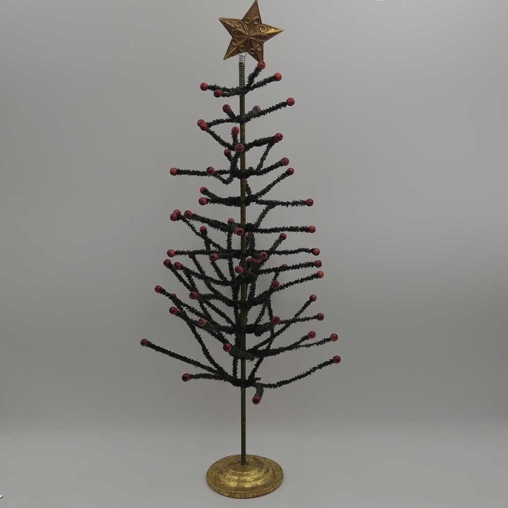 Vintage Style Table Top 24" Tall Christmas Tree Like a Feather Tree Berries